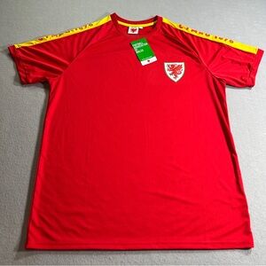 Wales National Team Soccer Jersey Men’s Large Red Football Shirt Official NWT